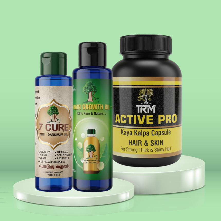 Hair Growth Oil + Active Pro Capsule + Hair Pack Powder